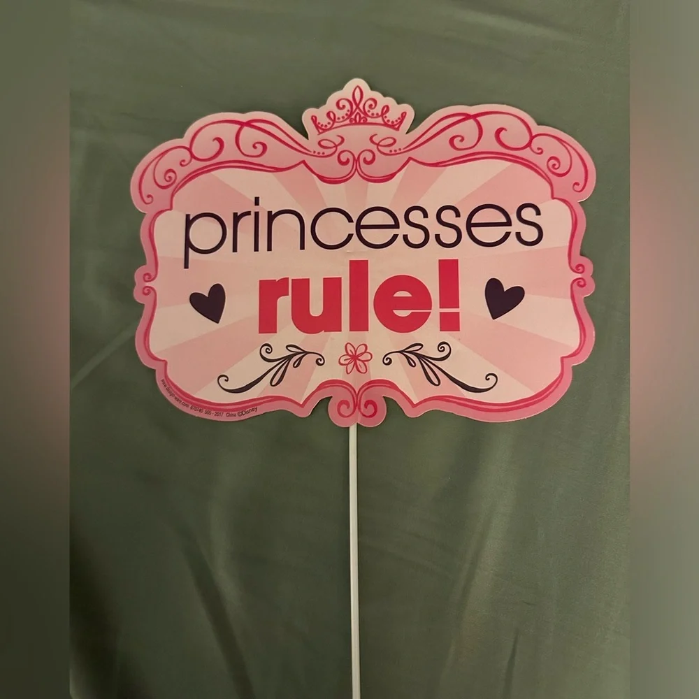 Disney princess birthday party supplies / decorations photo props. Kids - girls